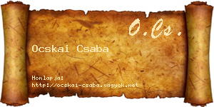 Ocskai Csaba névjegykártya