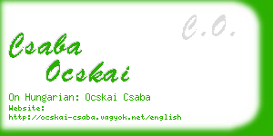 csaba ocskai business card
